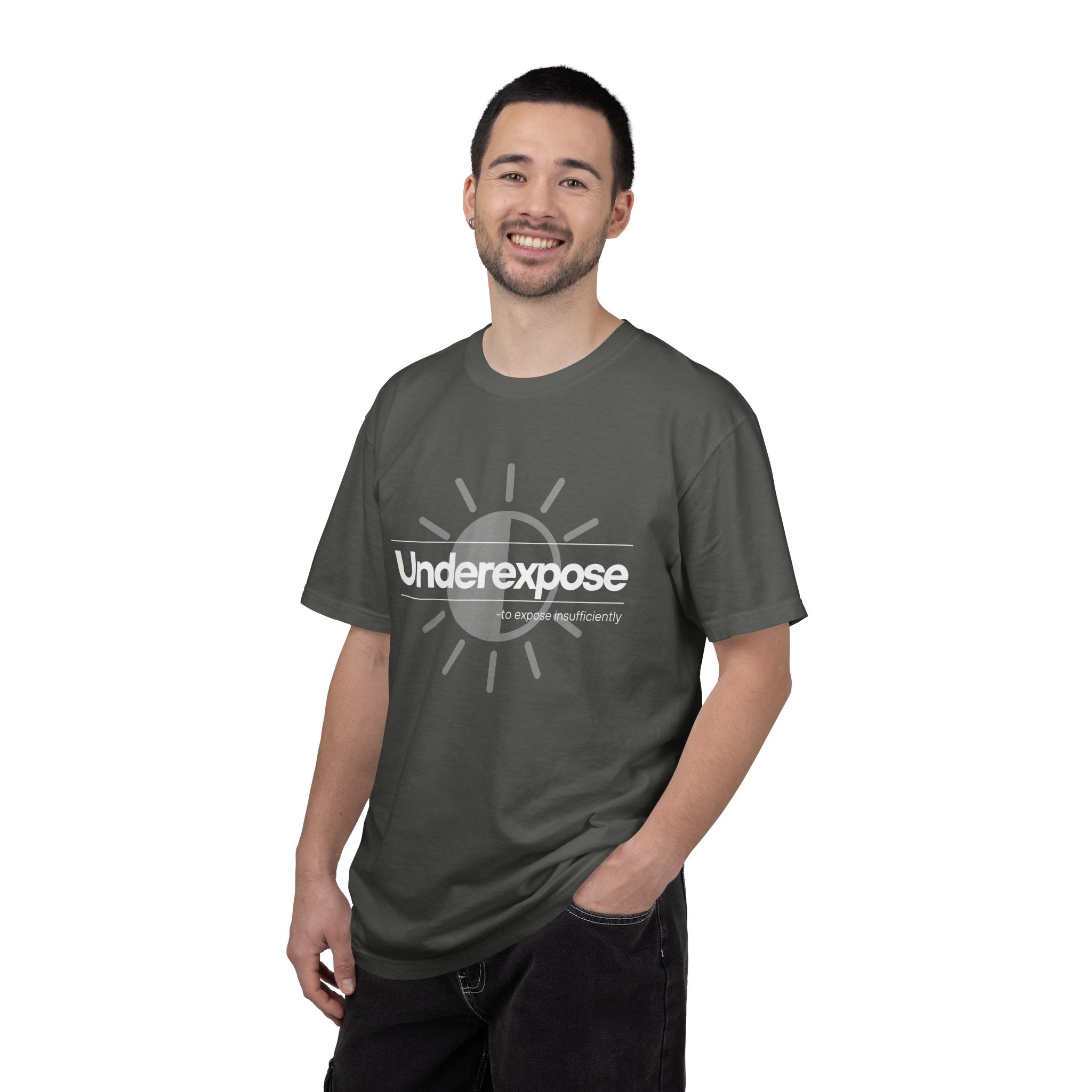 Underexposed Photographer T-Shirt — "Underexposed" Quote Tee