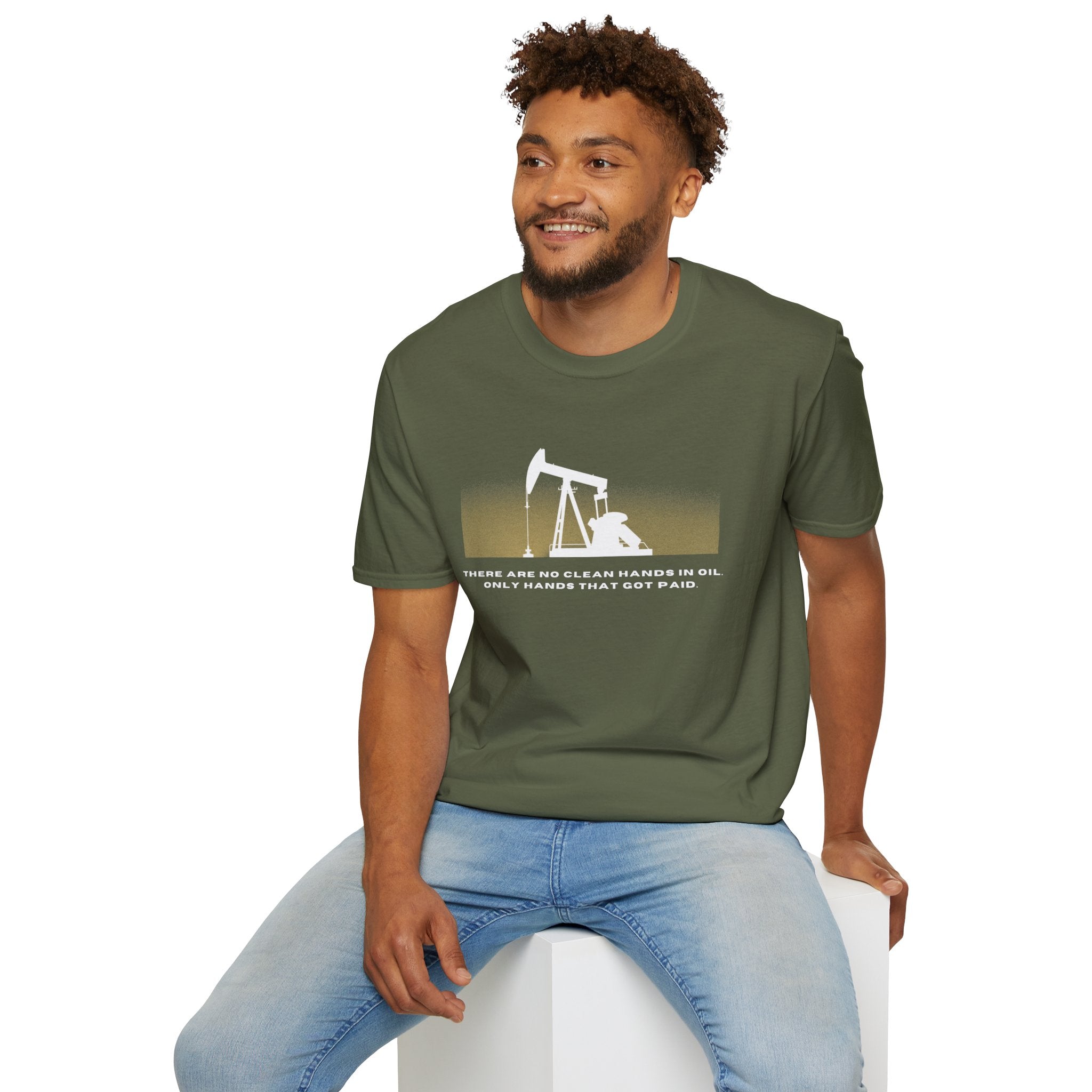 Landman/Oilfield Pumpjack T-Shirt — "There Are No Clean Hands In Oil, Only Hands That Get Paid"